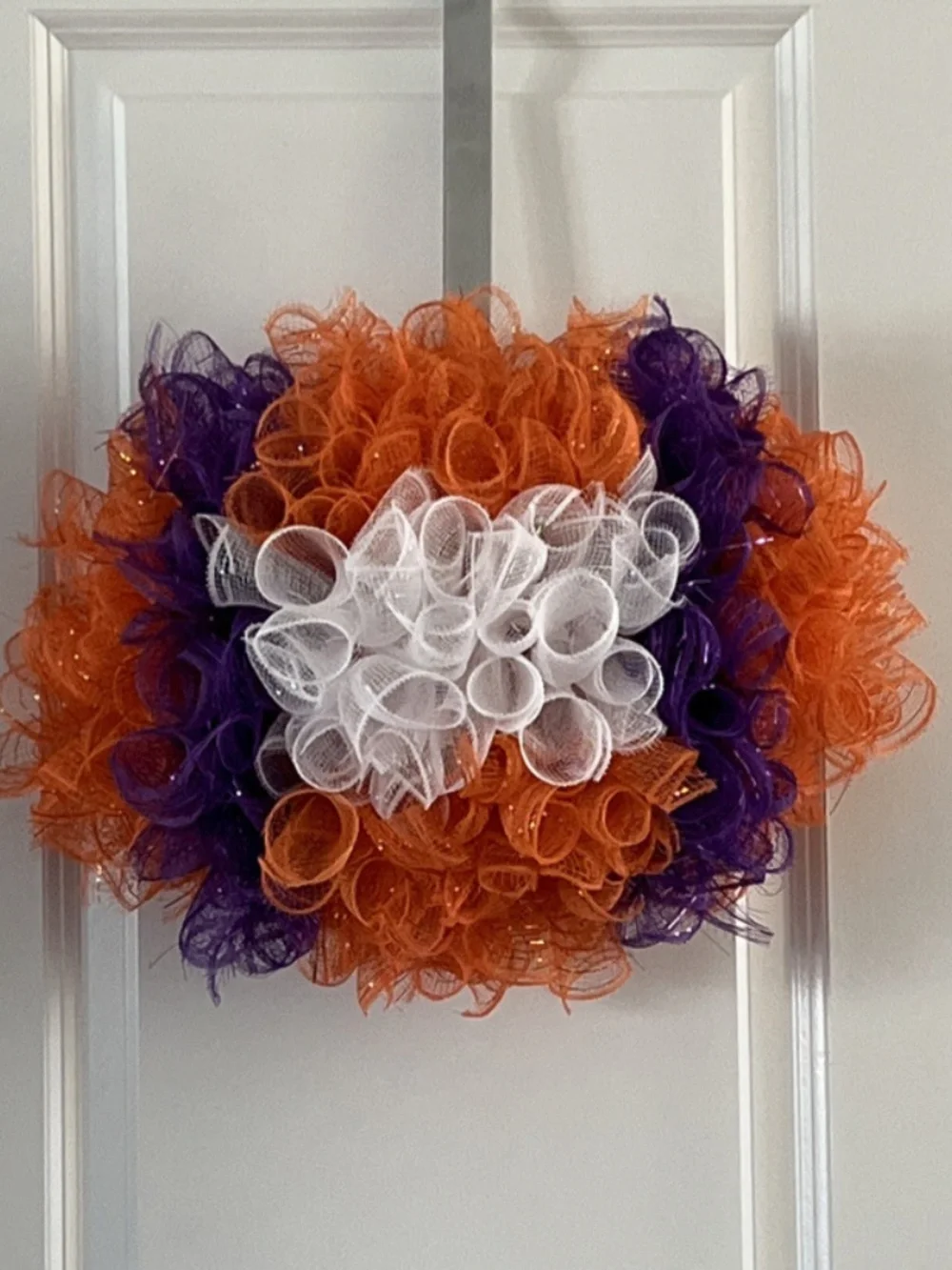 Clemson Tigers Colors Football Shaped Sports Wreath Door Dorm Decor